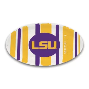 LSU Melamine Small Striped Serving Dish