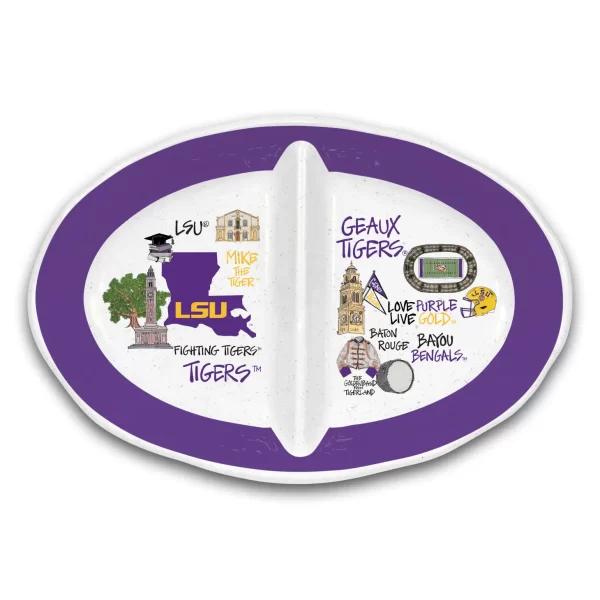 LSU 2 Section Melamine Tray