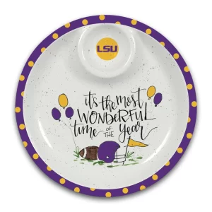 LSU Melamine Round Dip and Chip