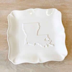 Louisiana Square Embossed Platter White