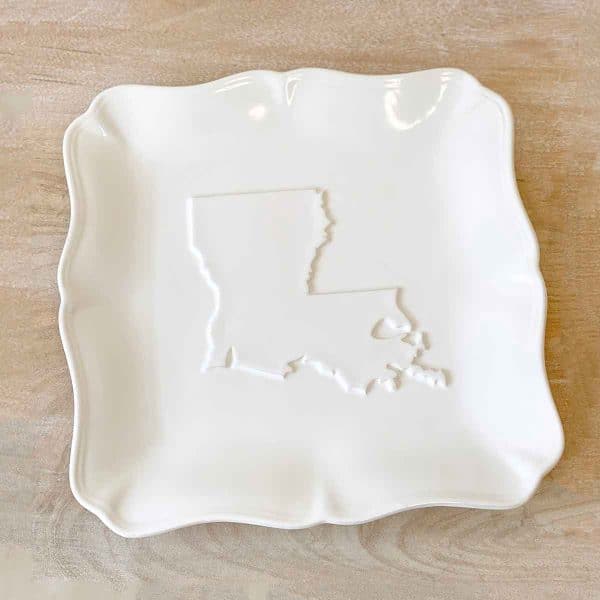 Louisiana Square Embossed Platter White