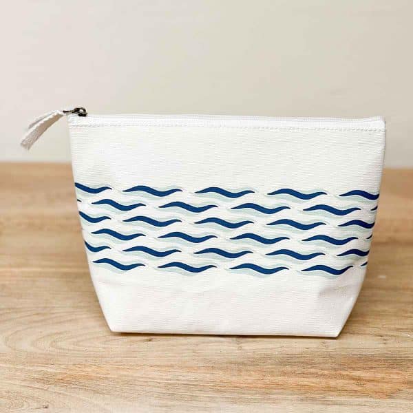 Oasis Shore Cosmetic Bag in White, Royal, Sky