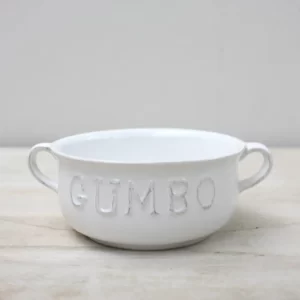 Small 16 oz Gumbo Double Handle Bowl in Antique White